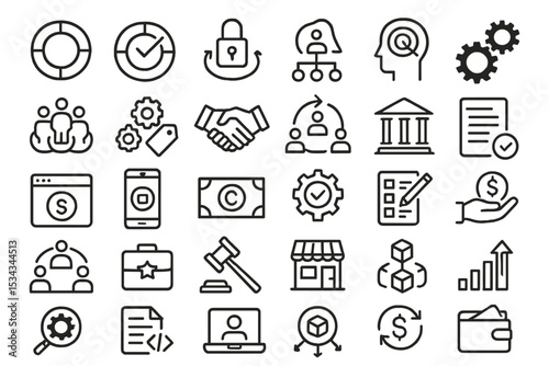 30 line icons for decentralized finance, governance, and digital tools