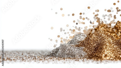 Glitter Background with Silver and Gold Particles for Creative Use