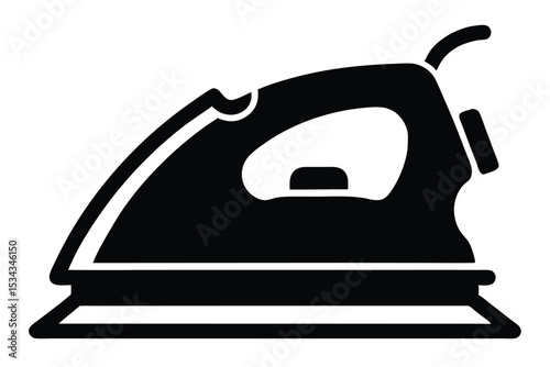 Black Iron Silhouette for Pressing Clothing and Fabrics to Remove Wrinkles and Creases