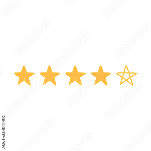 Five stars customer product rating review. Five stars icon vector 