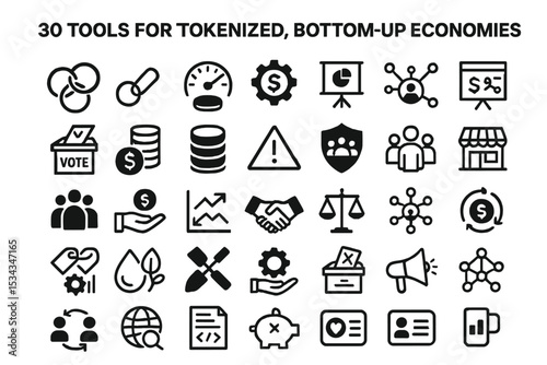 30 icons for tokenized, bottom-up economic systems and tools