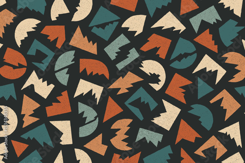 Abstract geometric pattern with mountains and angular shapes