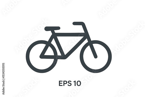 A white background features a bicycle icon, presented as a vector illustration in eps 10 format