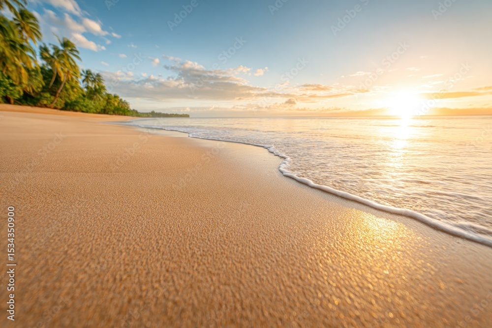 Fototapeta premium Tranquil Tropical Beach at Sunrise