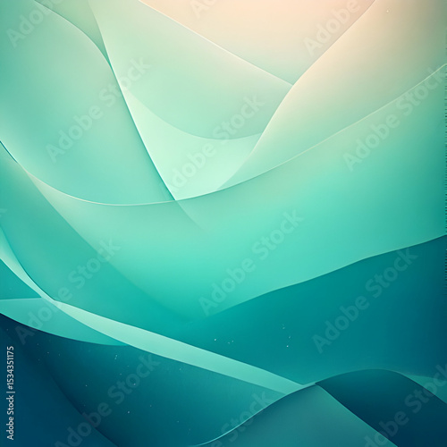 Teal and Aqua Abstract Wave Background