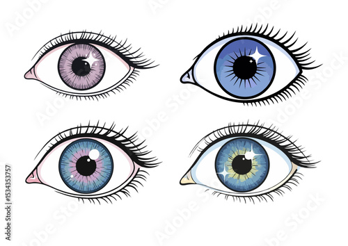 Open eye illustration with a sparkle in the iris, symbolizing wonder in soft gradients