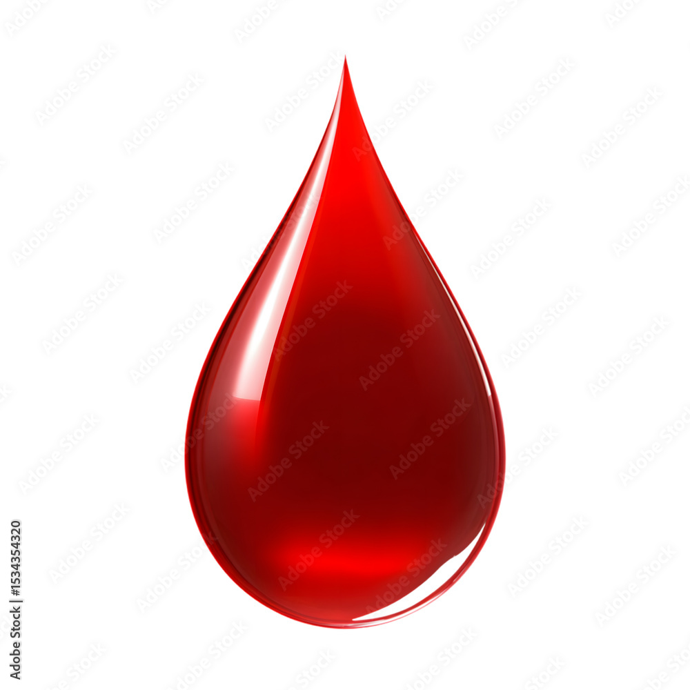 Red Blood Drop Isolated on Transparent Background with Glossy Surface Transparent Background Red Blood Drop Isolated on Transparent Background with Glossy Surface Transparent Background