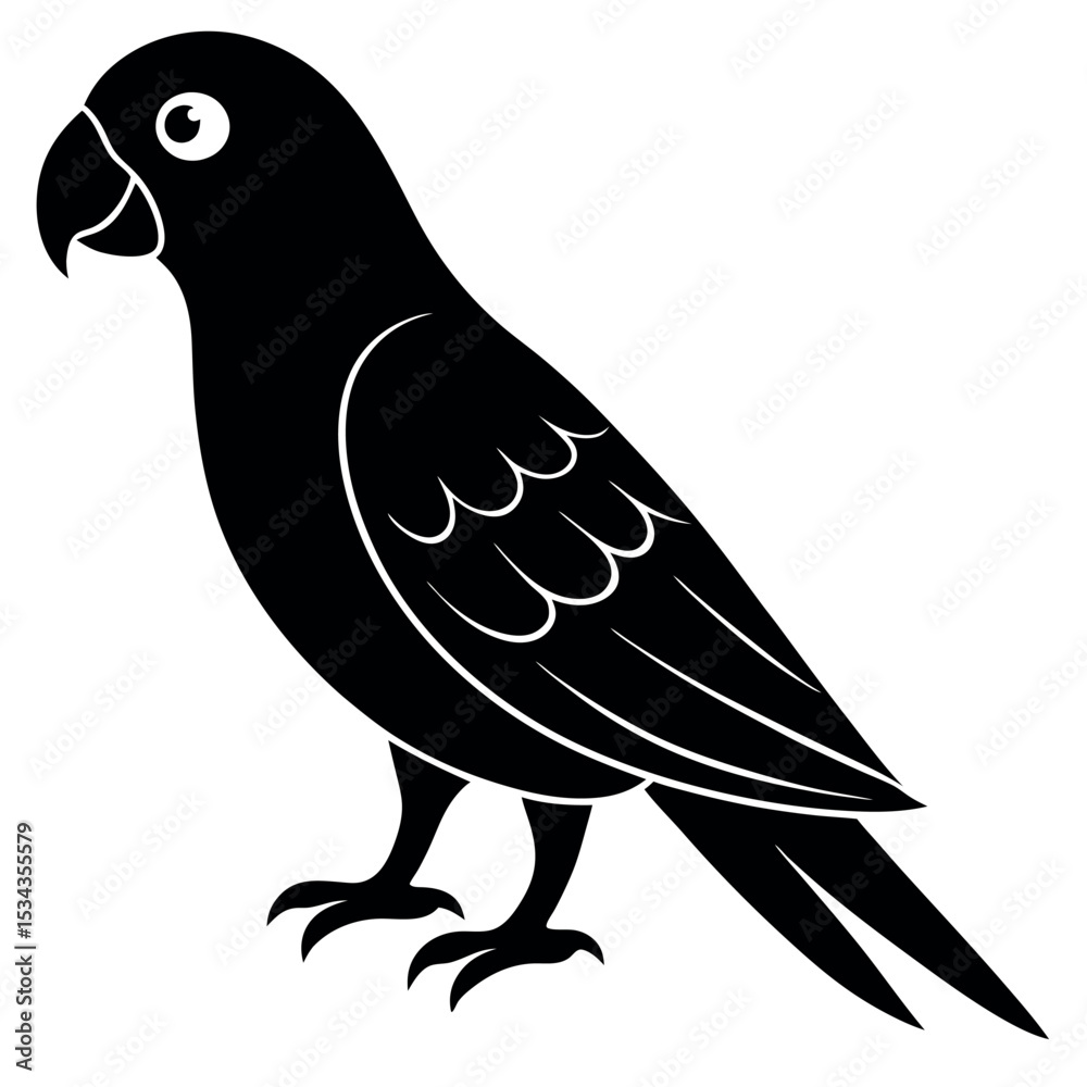 Fototapeta premium Simple Parrot silhouette vector illustration. 