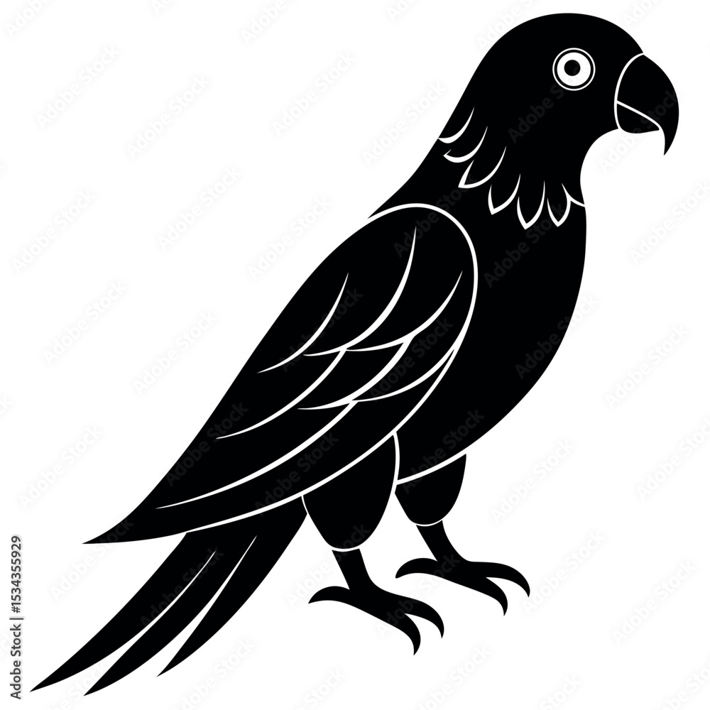 Obraz premium Simple Parrot silhouette vector illustration. 