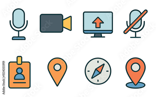 Minimalist ui icons set – line style, simple and modern design elements