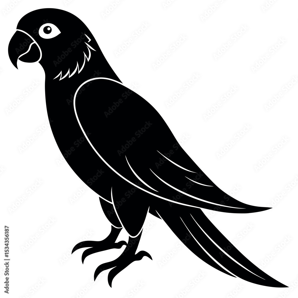 Obraz premium Simple Parrot silhouette vector illustration. 