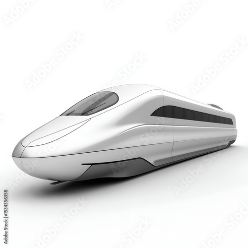 high-speed train with sleek design  isolated on a white background
