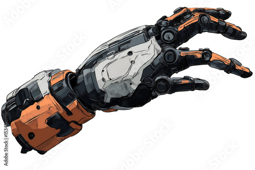 Robot hand close up, artificial intelligence element technology robot futurist cyborg science