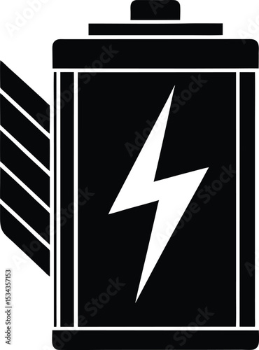 Film Roll with a Lightning Silhouette Bolt Symbol Representing Energy and Power