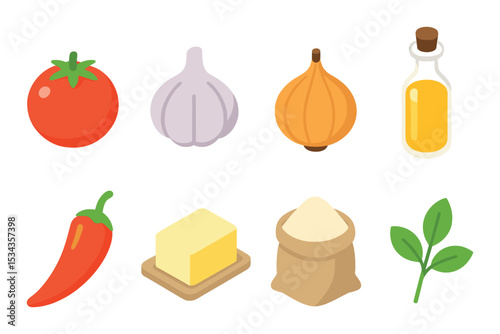 Minimalist food icons set – outline, cooking ingredients and kitchen symbols