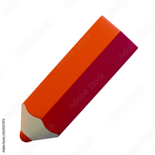 red pencil isolated