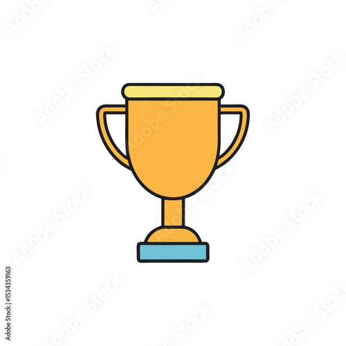 gold cup isolated on white background