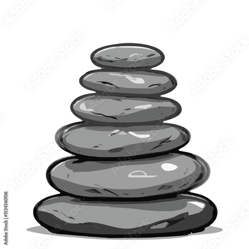 black stones isolated on white background