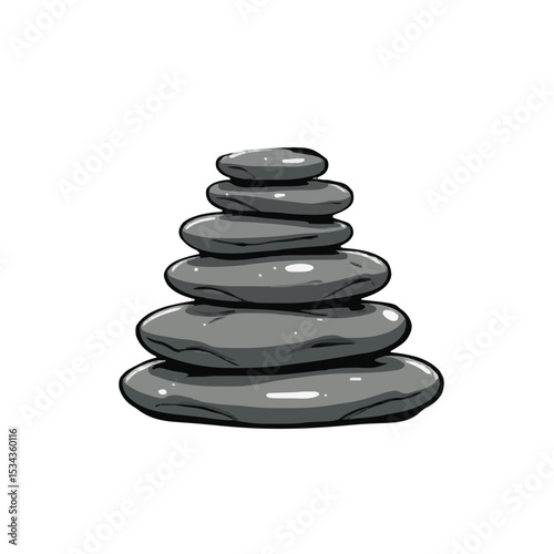black stones isolated on white background