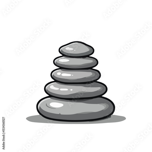 zen stones on white background