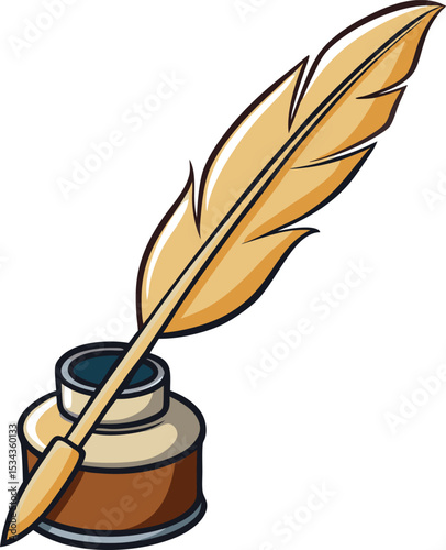 feather pen and inkwell