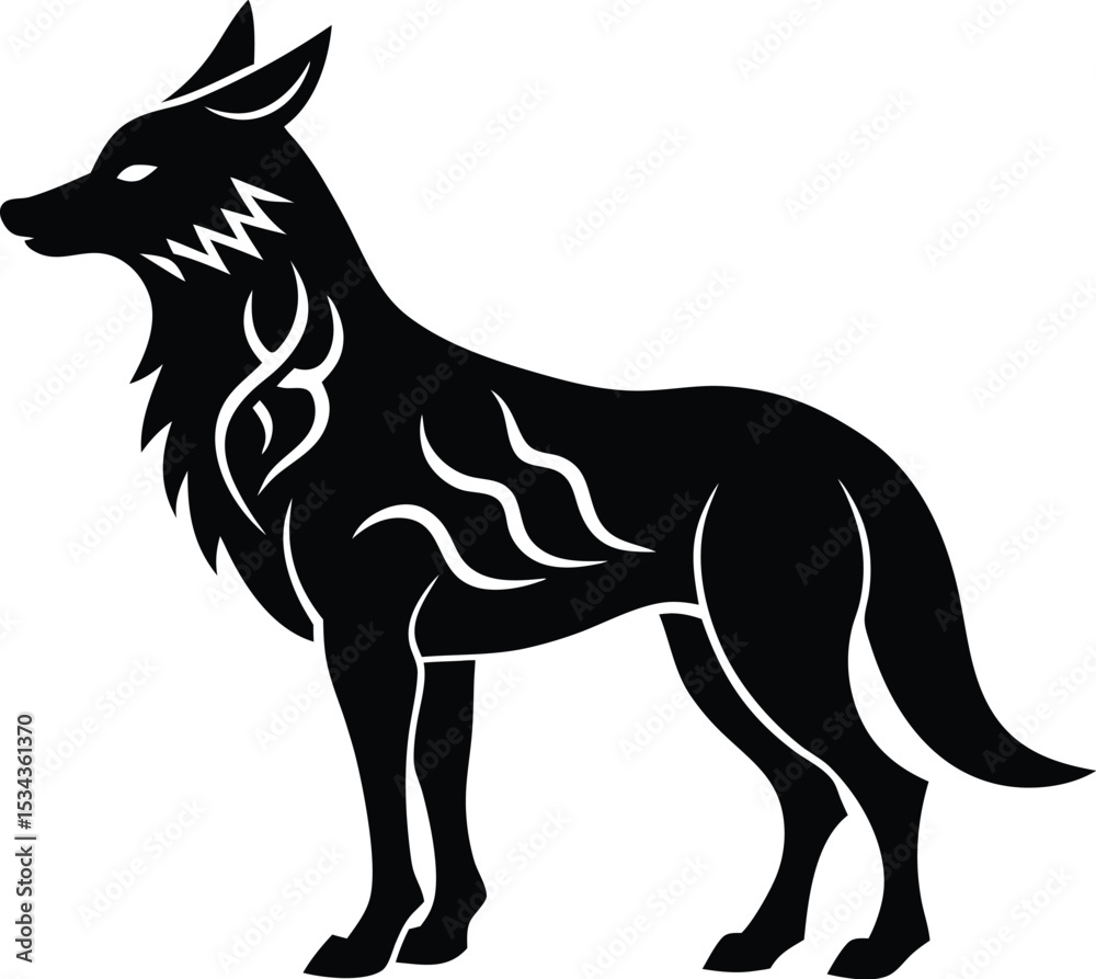 Obraz premium A wolf vector Illustrator 