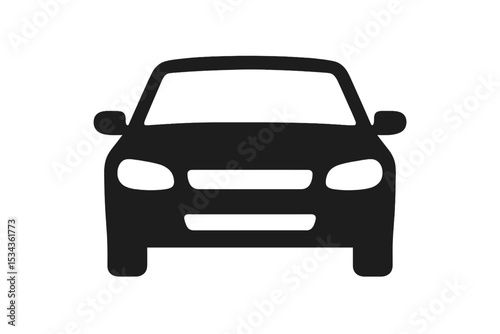 The image features a symbol for a vehicle or automobile, represented by a sedan car icon, isolated on a white background as a  vector