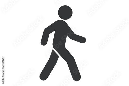 Flat vector icon of a person walking or walk sign designed for apps and websites