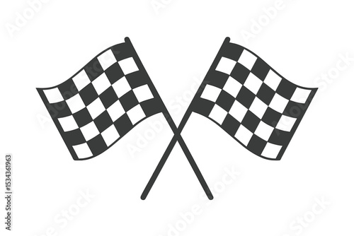 A vector illustration features two crossed checkered flags symbolizing the Formula 1 championship, with simple and isolated flags