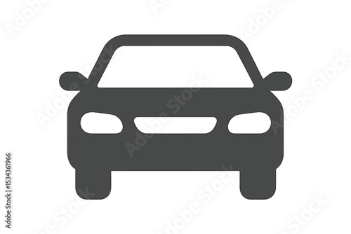A front view flat vector icon of a vehicle or automobile, suitable for apps and websites