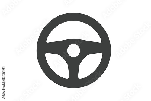 Icon of a driving wheel or car steering wheel in a flat style for digital applications