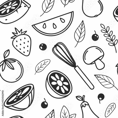 vector seamless pattern with vegetables
