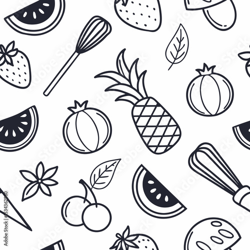 vector seamless pattern with vegetables