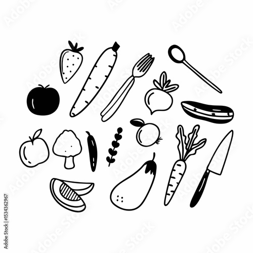 vector seamless pattern with vegetables