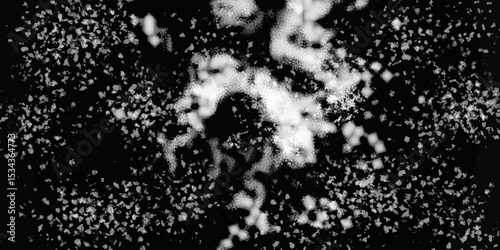 Snowflakes on dark background. white icy snowflakes isolated on black background, natural background. white crystalline powder on a black background. sugar dust. texture, pattern and clipping.