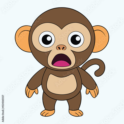 Scared Chimpanzee Vector Icon Illustration