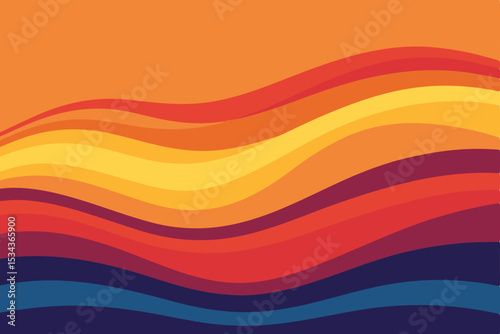 Abstract rainbow wave pattern vector illustration with colorful curved lines for a vibrant backdrop