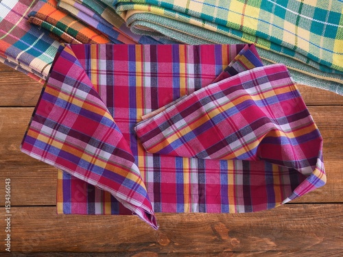 Colorful loincloth handmade cotton fabric culture of Thai people.