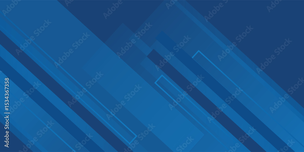 Obraz premium Blue background with abstract box rectangle geometric shapes modern element for banner, presentation design and flyer. modern