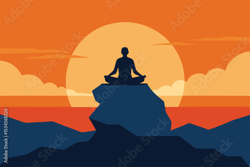 silhouette of a woman meditating