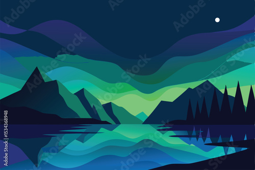 vector illustration of a mountain landscape