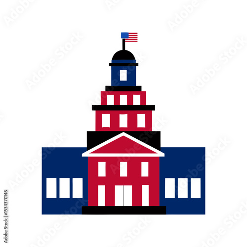 independence hall vector silhouette