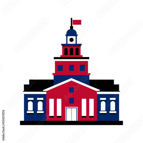 independence hall vector silhouette