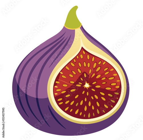 ripe fig sliced open revealing soft interior