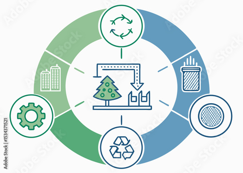 Transparent Background Vector Art of Eco-Friendly Electronics Flow  