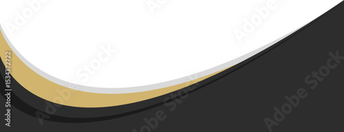 gradient black gold curve border corner vector