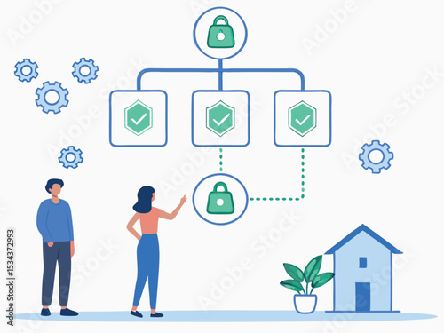 Modern Vector Art Showing AI Decision Factors for Loans  