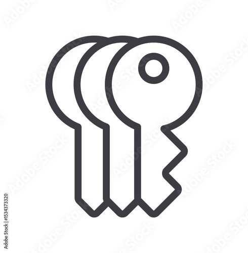 Keys group icon vector isolated on white background. Key vector icon. Key symbol.  vector illustration
