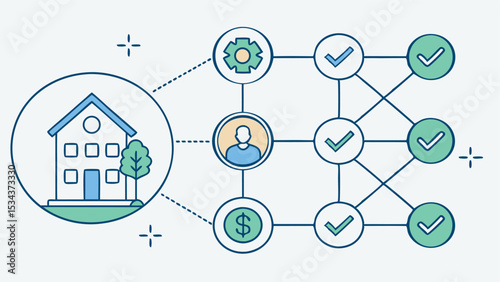 Green Tones Vector Art of AI Model with Feature Importance  
