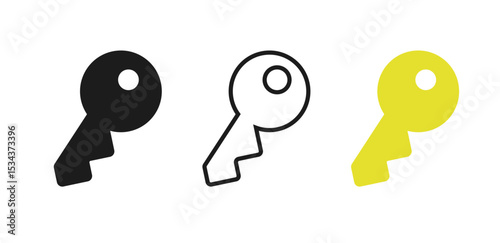 Key icon vector isolated on white background. Key vector icon. Key symbol.  vector illustration
